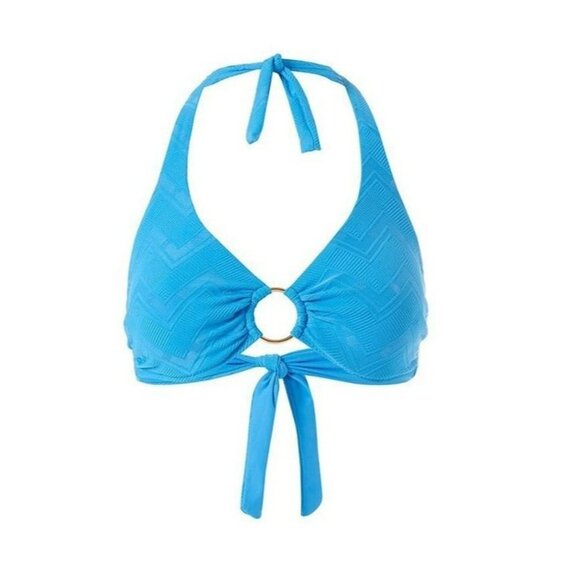 MELISSA ODABASH NEW BRUSSELS AZURE ZIGZAG BIKINI TOP Size 10 (46) Woman’s - Picture 1 of 13